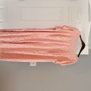 Roaman's Midi Rose Gold Lace Dress